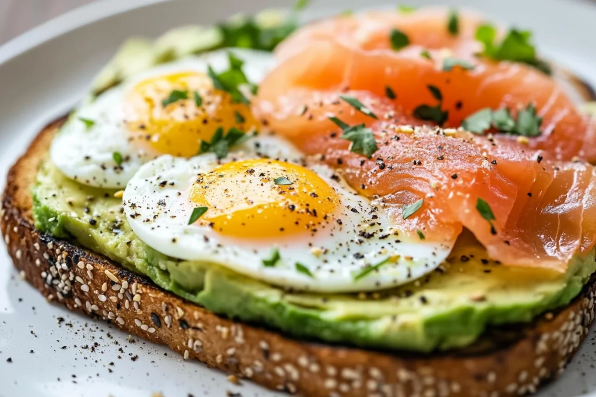 Avocado toast with toppings