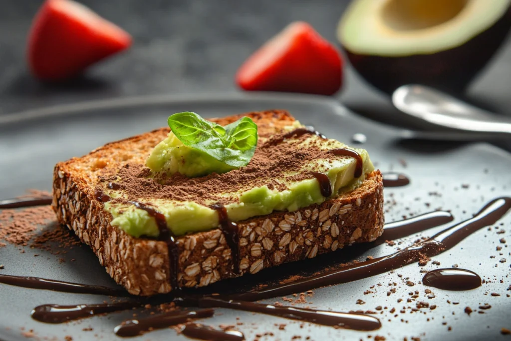 Basic avocado toast on whole grain bread