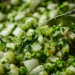 Taco with salsa verde and toppings