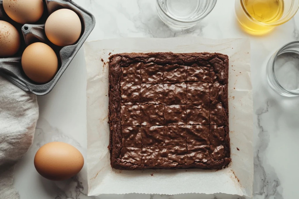 Ingredients for boxed brownies	