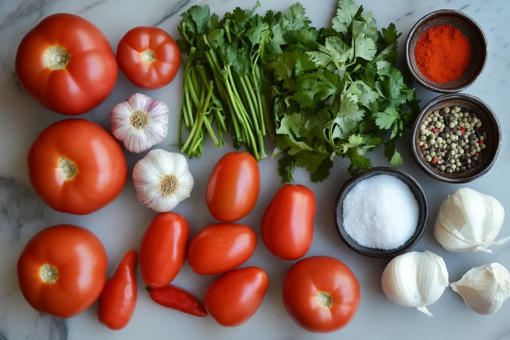 Ingredients for Salsa Roja	