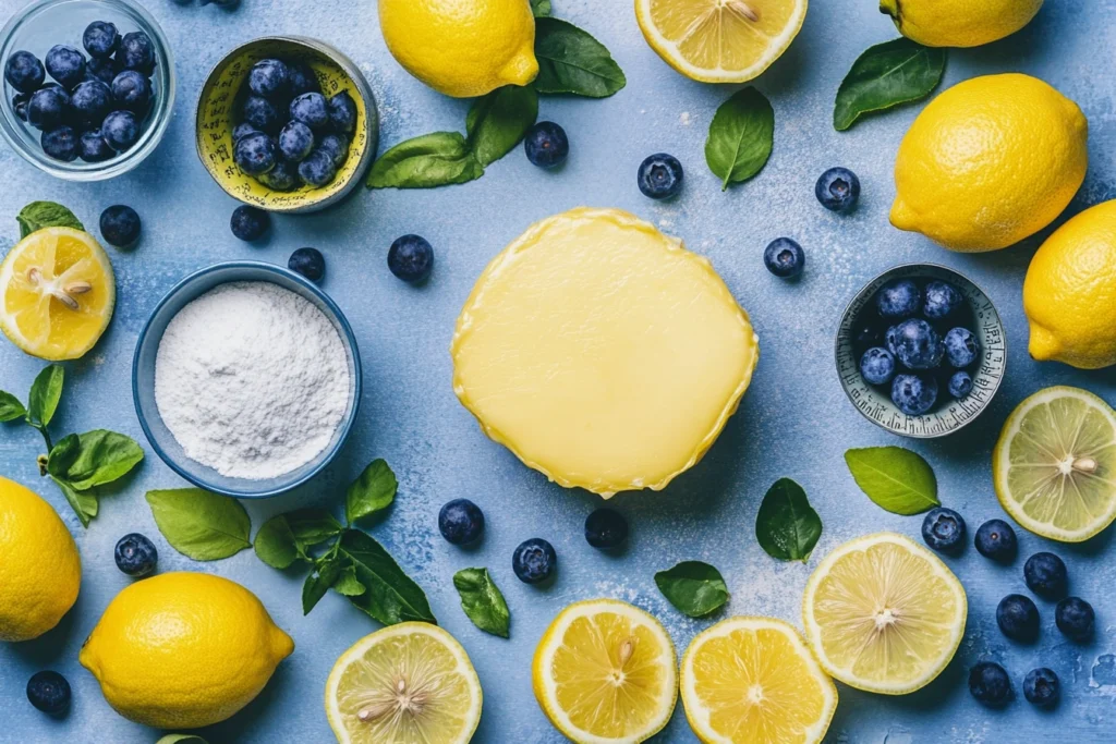 Ingredients for Lemon Blueberry Cake