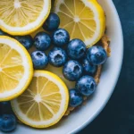 Lemon and blueberry dessert