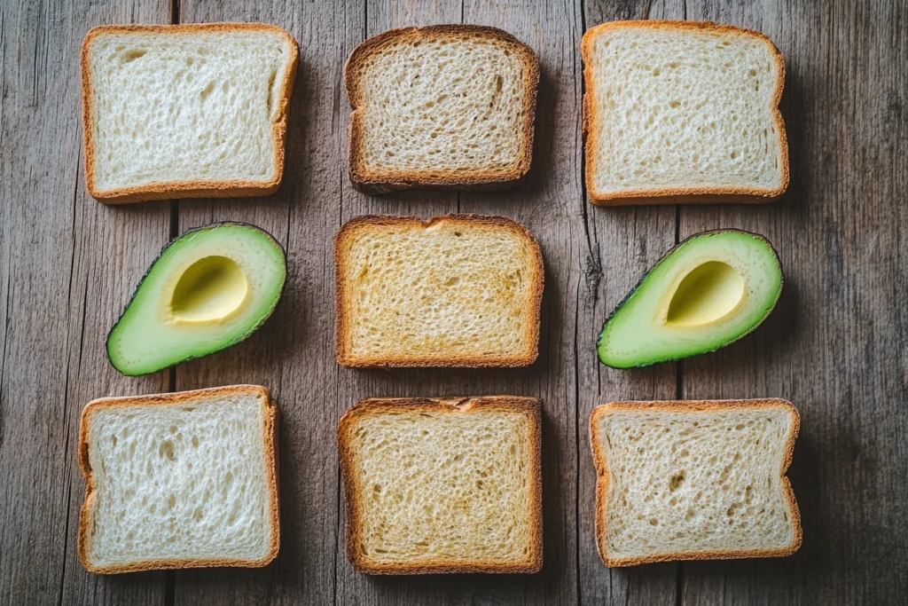 Bread varieties for avocado toast