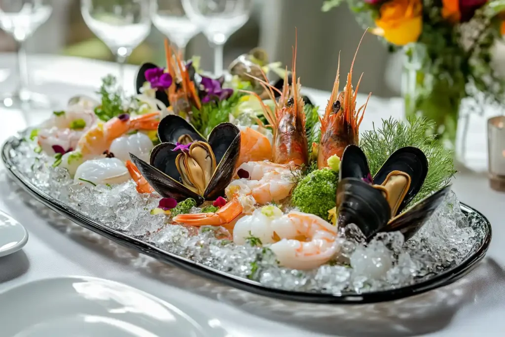 Seafood platter overview