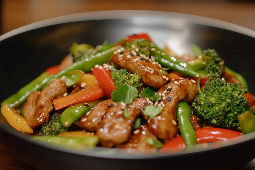 Vegetable stir-fry with Kikkoman sauce