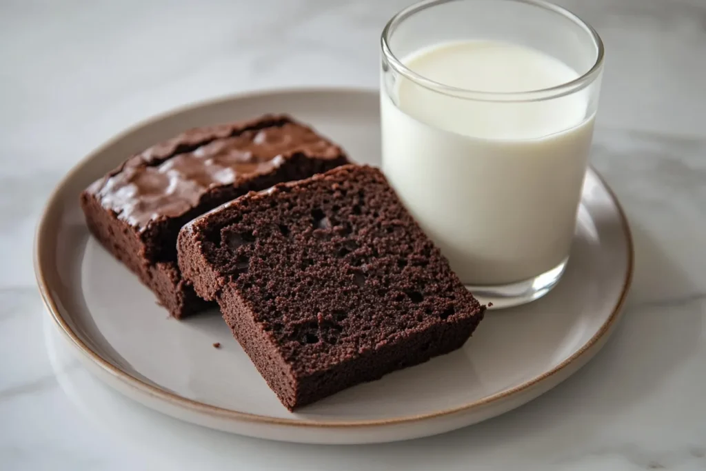 Sliced brownie bread serving